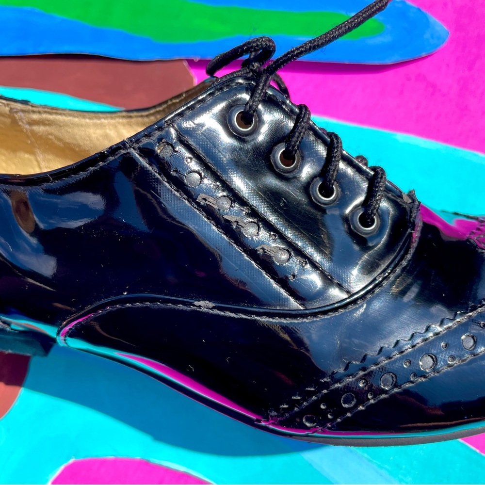 Black patent leather Women's Oxford Shoes size 6 - Picture 8 of 8
